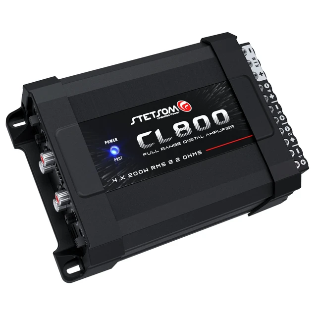Alt view image 4 of 5 - Stetsom CL 800.4 2 Ohm Car Audio Amplifier 800 Watts RMS, 4 Channel Class D Full Range Amp, Compact Multichannel Stereo Amplifier with RCA & High Level Input, HPF/LPF Crossover, Brazilian Technology