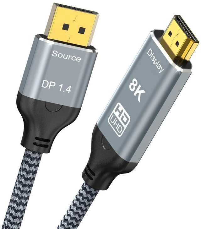 Main image of SEIKETSU DisplayPort to HDMI 2.1 Cable 10FT, 8K@60Hz for Dell/NVIDIA/AMD