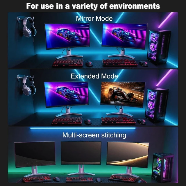 Alt view image 5 of 5 - SEIKETSU DisplayPort to HDMI 2.1 Cable 10FT, 8K@60Hz for Dell/NVIDIA/AMD
