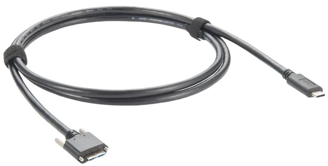 Alt view image 4 of 5 - Plinkwirekb Screw Locking Panel Mount USB C to Micro USB 3.0 Cable USB3.1 Gen2.2 Type C to Micro B Cord for Machine Vision Industrial Camera Hard Disk Image Transmission (4.8M/16FT)