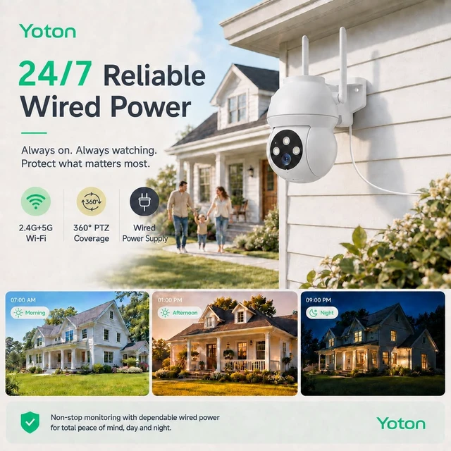 Alt view image 3 of 5 - YOTON 2K Outdoor Security Camera 5G WiFi 360 Auto Tracking, Plug-in