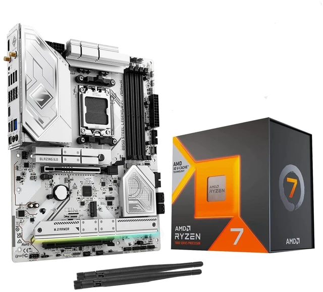 Main image of MICRO CENTER AMD 7800X3D CPU with ASRock B850 Steel Legend Motherboard