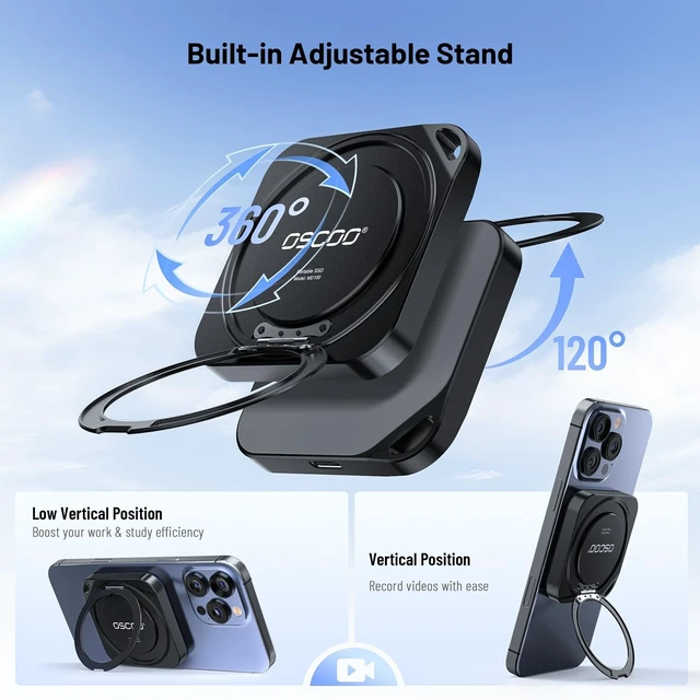 Alt view image 4 of 5 - OSCOO 4TB Magnetic External SSD, Up to 2000MB/s Portable Hard Drive