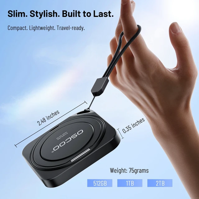 Alt view image 3 of 5 - OSCOO 4TB Magnetic External SSD, Up to 2000MB/s Portable Hard Drive