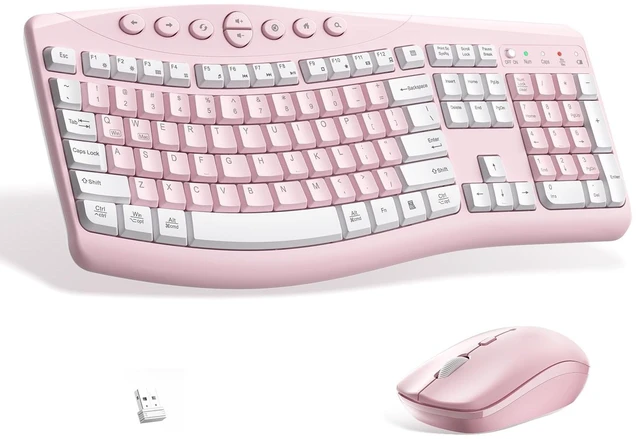 Main image of Wireless Keyboard and Mouse Combo Silent Ergonomic Curved Design for Office