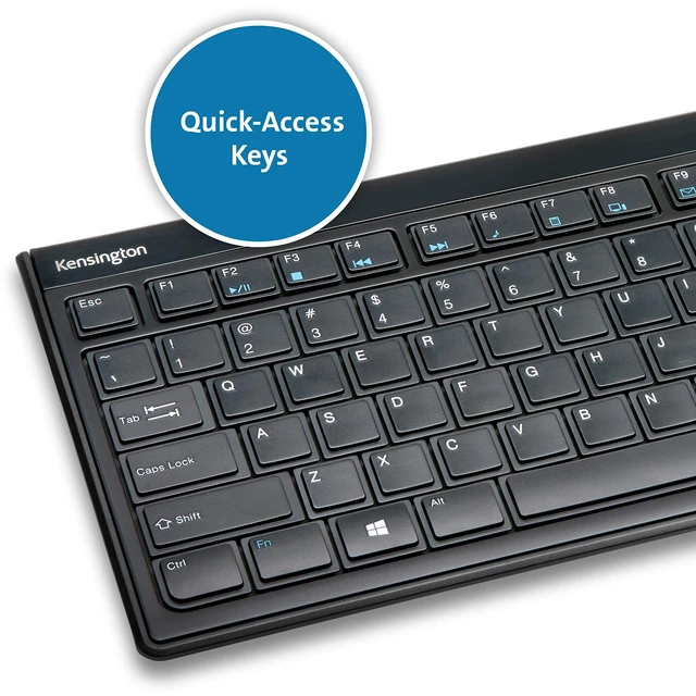 Alt view image 5 of 5 - Kensington Slim Type Wireless Quiet Keyboard (K72344US), Black