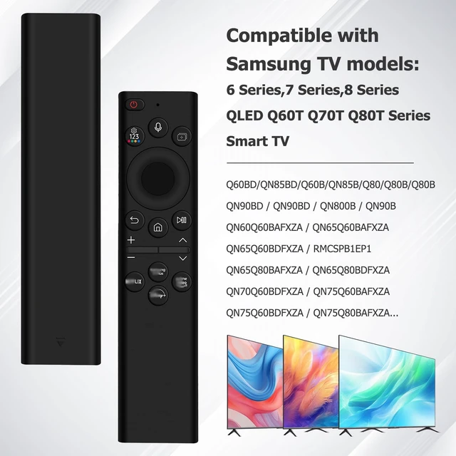 Alt view image 2 of 5 - BN59-01385A Voice Remote Replacement for Most 2018 to 2022 Samsung Crystal UHD QLED The Frame QLED 4K 8K Smart TV(No Solar Function)