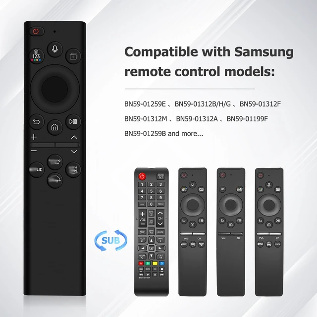 Alt view image 3 of 5 - BN59-01385A Voice Remote Replacement for Most 2018 to 2022 Samsung Crystal UHD QLED The Frame QLED 4K 8K Smart TV(No Solar Function)