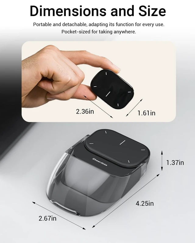 Alt view image 2 of 5 - Cheerdots2 Recording Touchpad Bluetooth Mouse, Presentation Mode, Magnetic Detachable Design, Smart Software Control, Portable for Meetings & Work, Intelligent Audio Recording & Saving(Voice Record)