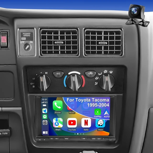 Main image of 5GWifi Upgrade Car Radio for Toyota Tacoma 1995-2004, 4Runner 1998-2002, Camry 1992-2001, Tundra 2000-2002, Sienna T100 Corolla 7Inch Touch Screen Stereo, CarPlay Android Auto Bluetooth GPS FM Camera