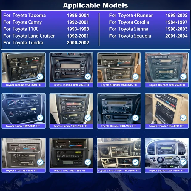 Alt view image 2 of 5 - 5GWifi Upgrade Car Radio for Toyota Tacoma 1995-2004, 4Runner 1998-2002, Camry 1992-2001, Tundra 2000-2002, Sienna T100 Corolla 7Inch Touch Screen Stereo, CarPlay Android Auto Bluetooth GPS FM Camera