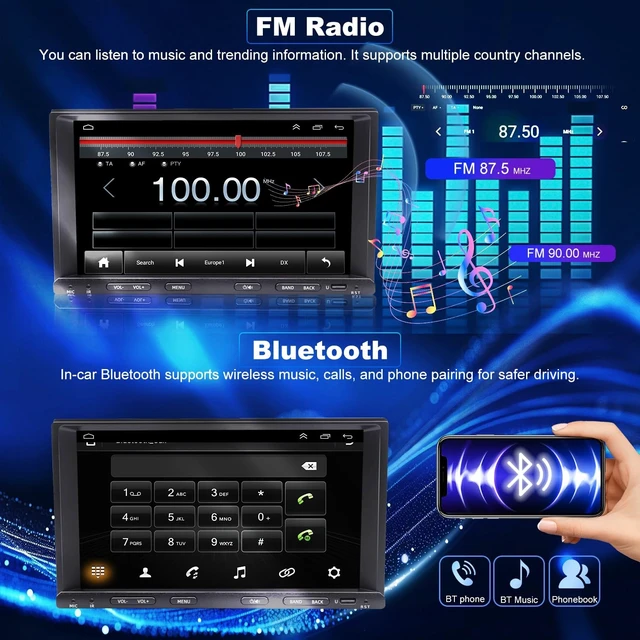 Alt view image 5 of 5 - 5GWifi Upgrade Car Radio for Toyota Tacoma 1995-2004, 4Runner 1998-2002, Camry 1992-2001, Tundra 2000-2002, Sienna T100 Corolla 7Inch Touch Screen Stereo, CarPlay Android Auto Bluetooth GPS FM Camera