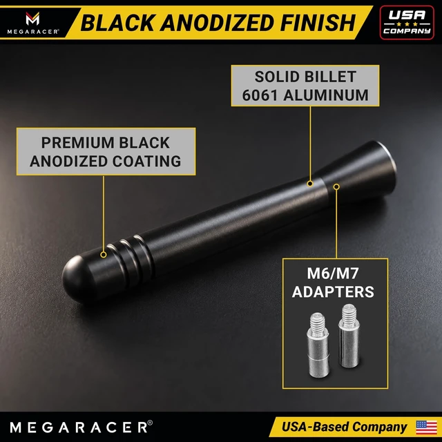 Alt view image 4 of 5 - 4" Short Truck Antenna for Chevy Silverado GMC Sierra 1500 2500HD, Black