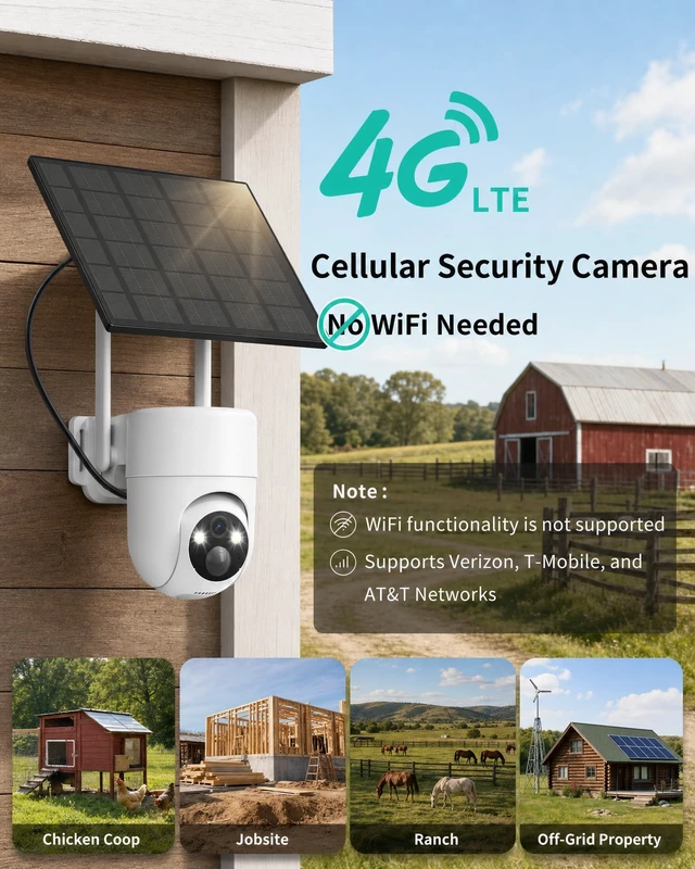Alt view image 2 of 5 - LIWAN Cellular Security Cameras Wireless Outdoor, No WiFi Needed, Off-Grid