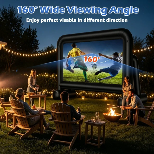 Alt view image 4 of 5 - 20Ft Outdoor Inflatable Movie Screen Double-Sided Projection, with Build-in Air Blower Storage Bag, Easy to Set up, Perfect for Backyard Movie Nights, Themed Parties, and Other Celebrations