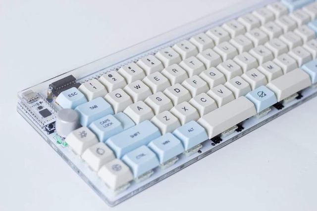 Alt view image 2 of 5 - nullbits USB Nibble 65% 72 Key Programmable QMK Mechanical Keyboard Kit (White)