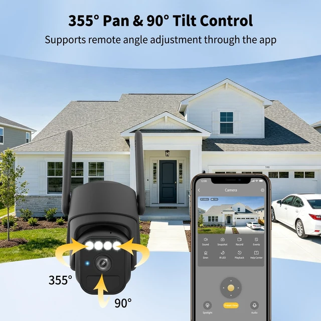 Alt view image 4 of 5 - WY-LINK 360 Solar Security Cameras Wireless Outdoor WiFi for Home 2 Packs