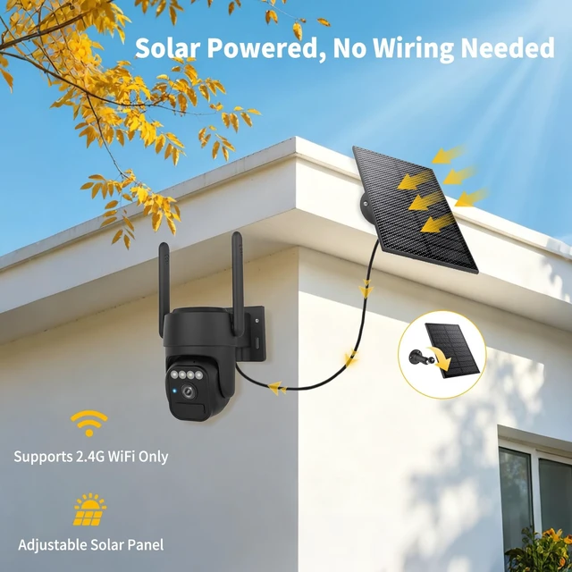 Alt view image 3 of 5 - WY-LINK 360 Solar Security Cameras Wireless Outdoor WiFi for Home 2 Packs
