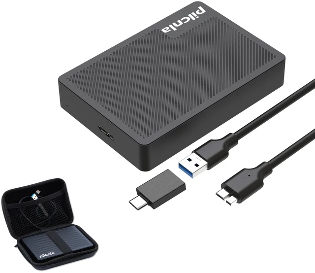 Main image of PILCNLA 1TB Ultra Slim Portable External Hard Drive with Carrying Case, USB3.0 HDD Storage for Xbox One X/S, Xbox 360, PS4,PC, Desktop, Laptop, MacBook, Chromebook