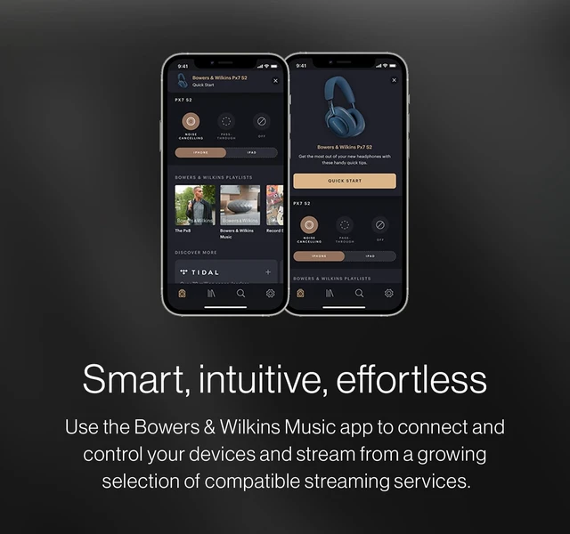 Alt view image 5 of 5 - Bowers & Wilkins Px7 S2e Over-Ear Headphones, Bluetooth Headphones Over Ear with Enhanced Noise Cancellation, Transparency Mode, Crystal-Clear Calls, 30-Hour Battery Life, Ocean Blue