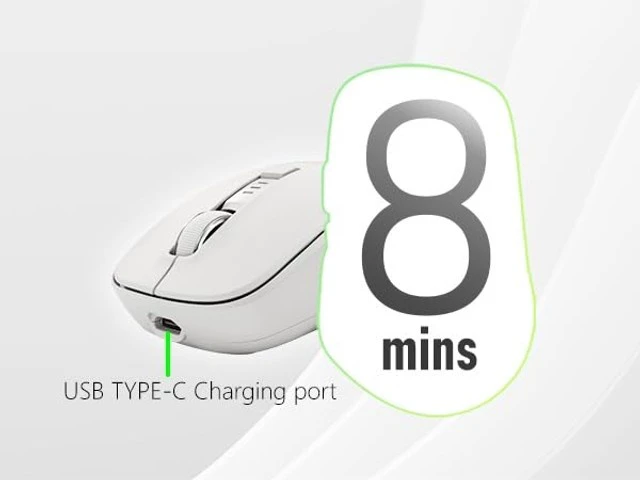 Alt view image 4 of 5 - iRocks M25R Wireless Mouse, Ultra-Fast Charging, 4000 DPI, Bluetooth/2.4GHz