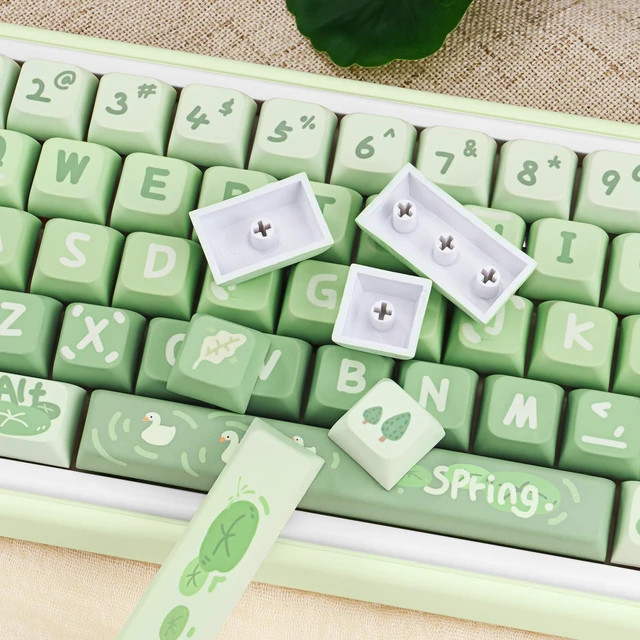 Alt view image 4 of 5 - ZERRIOY Cute Botanical PBT Keycaps, XDA Profile Round Keyboard Keycaps