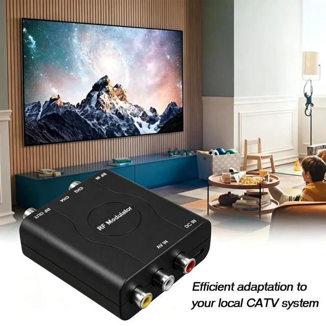 Alt view image 3 of 5 - RCA to RF Modulater for TV, AV to Coaxial RF Converter with CH3/CH4 Switch, Analog Video Audio Modulator NTSC Format for Retro Game Console, VHS Player, DVD, VCR