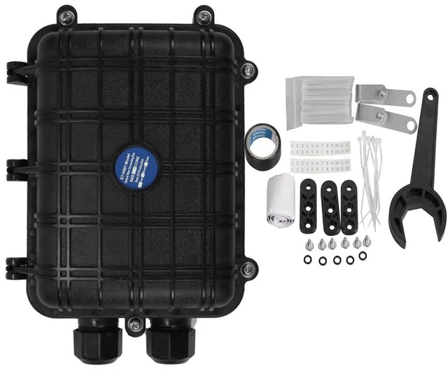Main image of VQP Fiber Termination Box, 24 Core 1 in 1 Out Horizontal Fiber Optic Cable Connect Box, IP68 Waterproof Enclosure Outdoor Fiber Splice Fiber Cable Connection Box