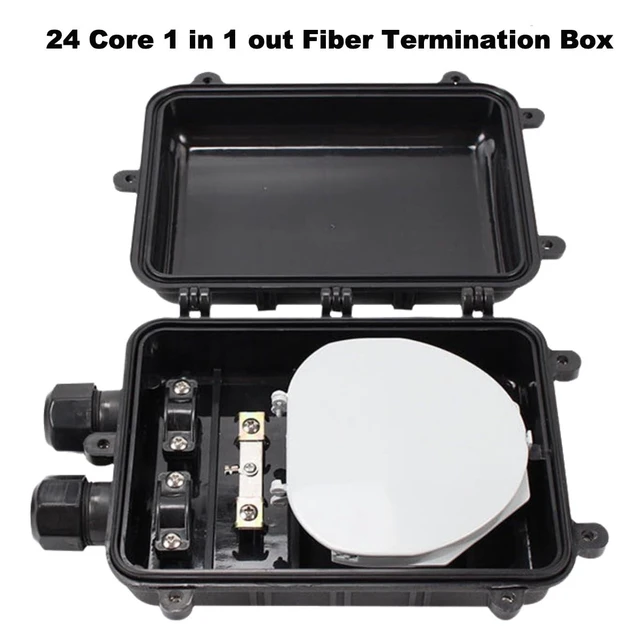 Alt view image 3 of 5 - VQP Fiber Termination Box, 24 Core 1 in 1 Out Horizontal Fiber Optic Cable Connect Box, IP68 Waterproof Enclosure Outdoor Fiber Splice Fiber Cable Connection Box
