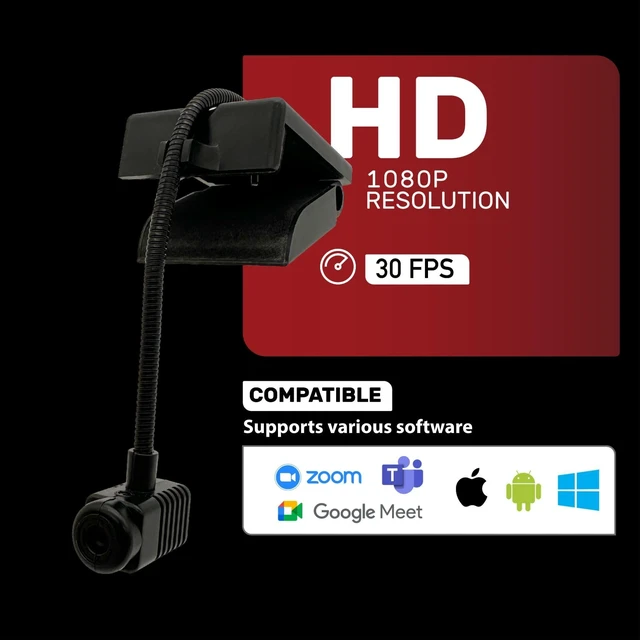 Alt view image 5 of 5 - Center Cam V2 Center-Mounted Webcam The Original Eye Contact Webcam, 1080p HD, Flexible Arm, for Zoom/Teams/Meet, Mac/PC/Linux
