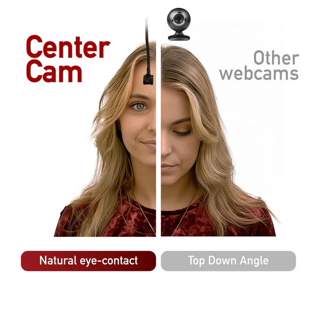 Alt view image 2 of 5 - Center Cam V2 Center-Mounted Webcam The Original Eye Contact Webcam, 1080p HD, Flexible Arm, for Zoom/Teams/Meet, Mac/PC/Linux