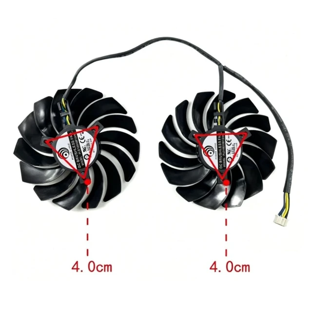 Alt view image 3 of 3 - AKUYAO 95mm 4PIN PWM PLD10010B12HH PLD10010S12HH Graphics Card GPU Cooling Fan for MSI RX470 RX480 RX570 RX580 Gaming Red Dragon