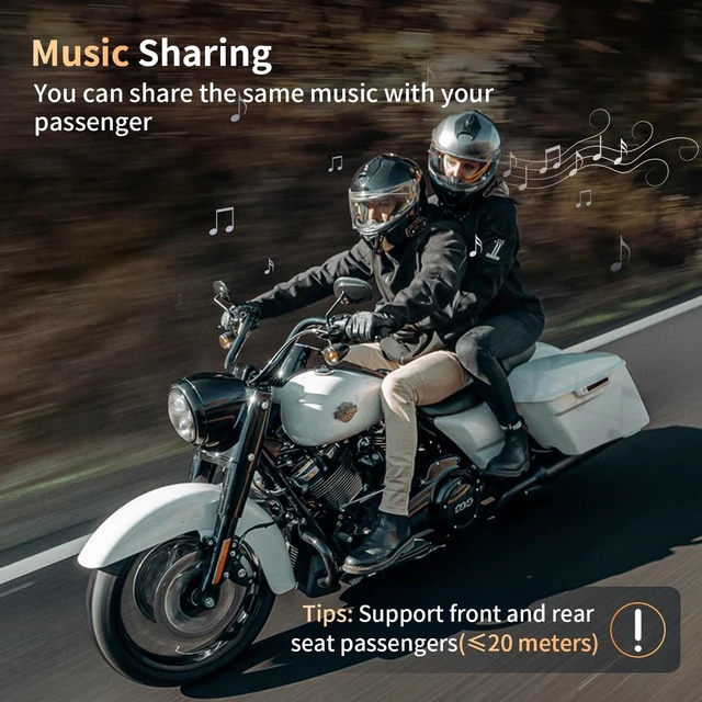 Alt view image 4 of 5 - Fodsports FX8 PRO Motorcycle Bluetooth Intercom, 10-Rider Group Helmet Communication System, Music Sharing, Universal Wireless InterphoneAPP/Waterproof/Stereo Music/GPS/2 Mics (Double Pack)