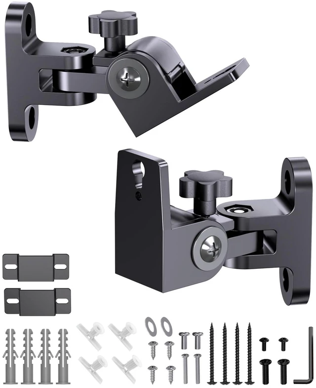 Main image of Universal Speaker Wall Mount, 180 Swivel & 120 Tilt for Bookshelf Speaker