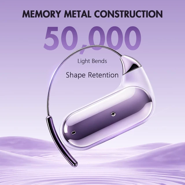 Alt view image 4 of 5 - PPBP Open Ear Headphones Wireless Bluetooth 6.1,Open Ear Earbuds with Ergonomic Earhooks, 40H Playtime Sports Wireless Earbuds, IPX6 Waterproof Headphones for Running,Cycling, Purple
