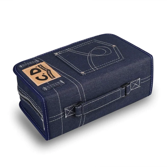 Alt view image 3 of 5 - FORE Legend Denim CD/DVD/Blu-Ray Disc 128pcs Wallet Case for CD/DVD Carrying Storage 128 Capacity Made of Denim Color Blue