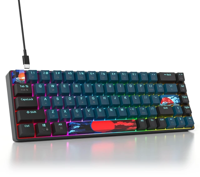 Main image of Vumilstek 65% Mechanical Keyboard Wired Linear Red Switch RGB Backlight