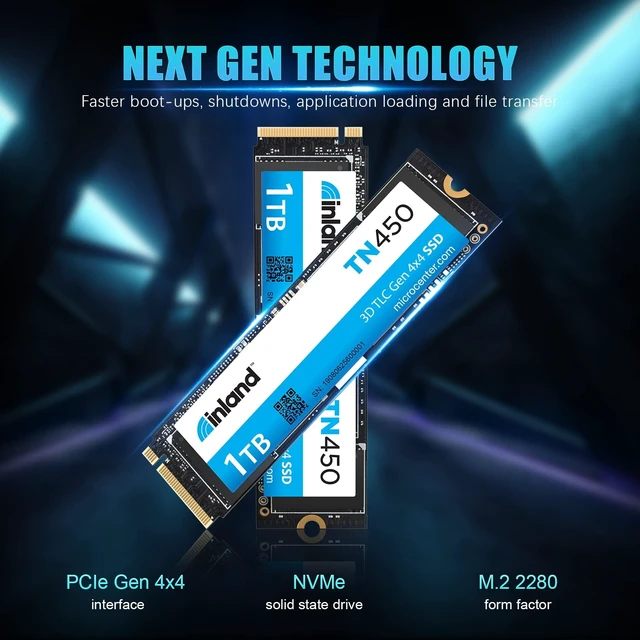 Alt view image 4 of 5 - INLAND TN450 1TB NVMe M.2 PCIe Gen4x4 2280 Internal Solid State Drive SSD - Up to 5,000 MB/s, 3D NAND, Storage and Memory for Laptop & PC Desktop