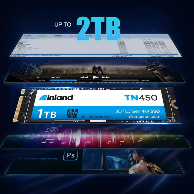 Alt view image 5 of 5 - INLAND TN450 1TB NVMe M.2 PCIe Gen4x4 2280 Internal Solid State Drive SSD - Up to 5,000 MB/s, 3D NAND, Storage and Memory for Laptop & PC Desktop