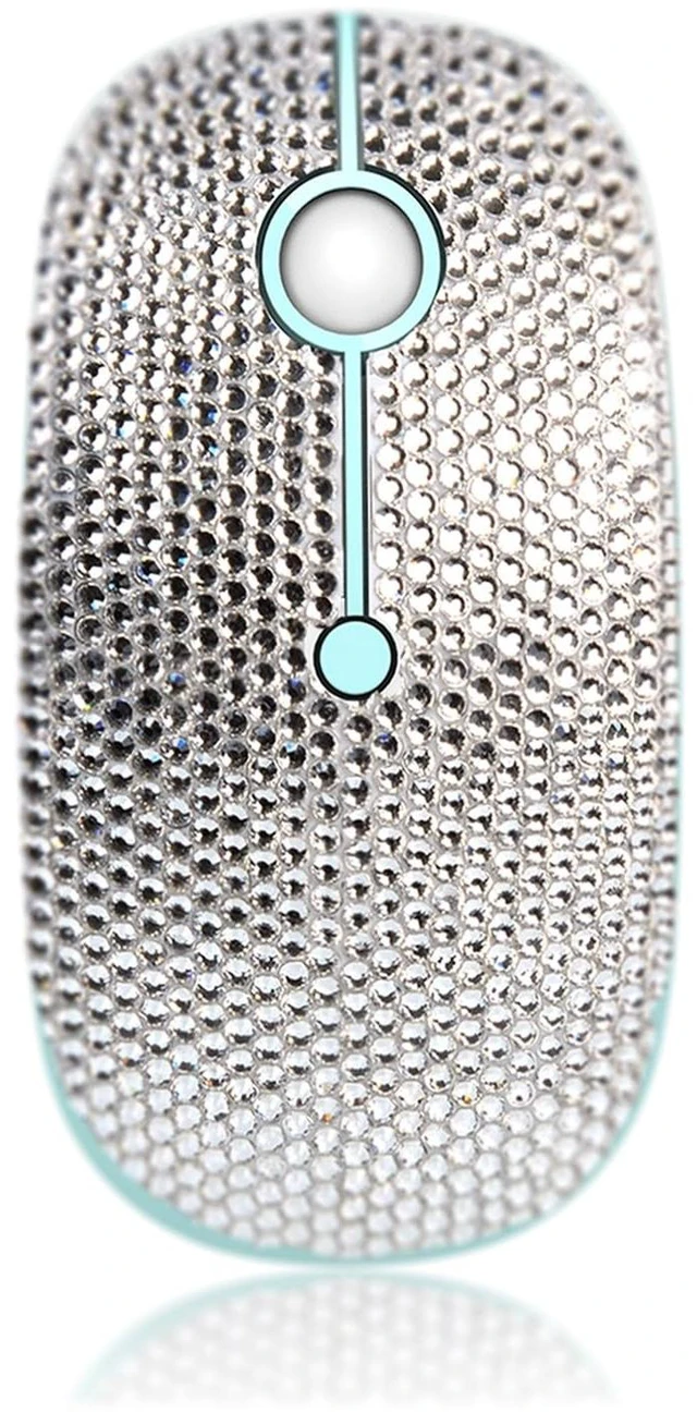 Main image of WONGS Bling Dazzling 2.4G Wireless Mouse Covered with Austrian Crystal Diamond Rhinestone for Laptop, Notebook, PC, Computer, MacBook, Great Gift idea for Her - White