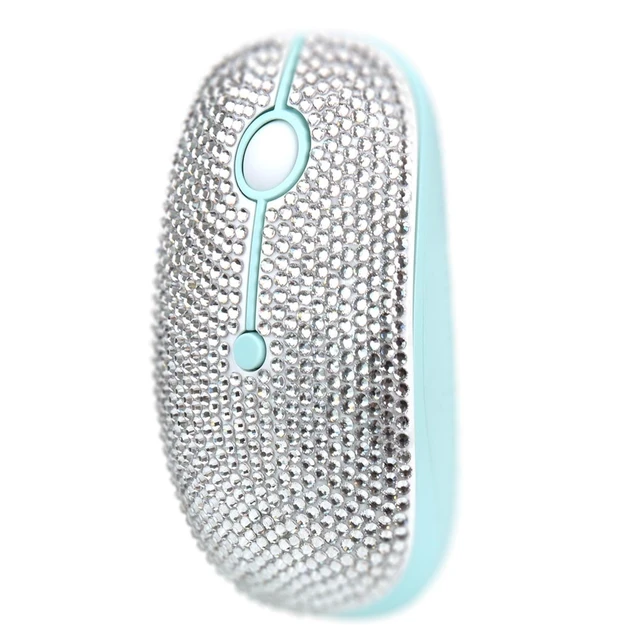 Alt view image 2 of 5 - WONGS Bling Dazzling 2.4G Wireless Mouse Covered with Austrian Crystal Diamond Rhinestone for Laptop, Notebook, PC, Computer, MacBook, Great Gift idea for Her - White