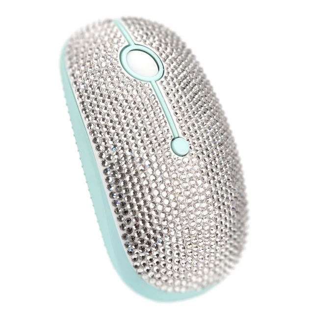 Alt view image 3 of 5 - WONGS Bling Dazzling 2.4G Wireless Mouse Covered with Austrian Crystal Diamond Rhinestone for Laptop, Notebook, PC, Computer, MacBook, Great Gift idea for Her - White