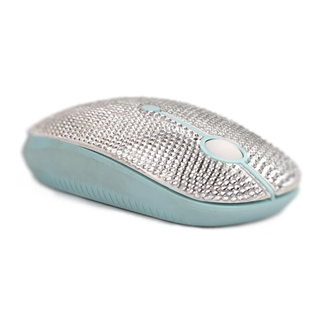 Alt view image 4 of 5 - WONGS Bling Dazzling 2.4G Wireless Mouse Covered with Austrian Crystal Diamond Rhinestone for Laptop, Notebook, PC, Computer, MacBook, Great Gift idea for Her - White