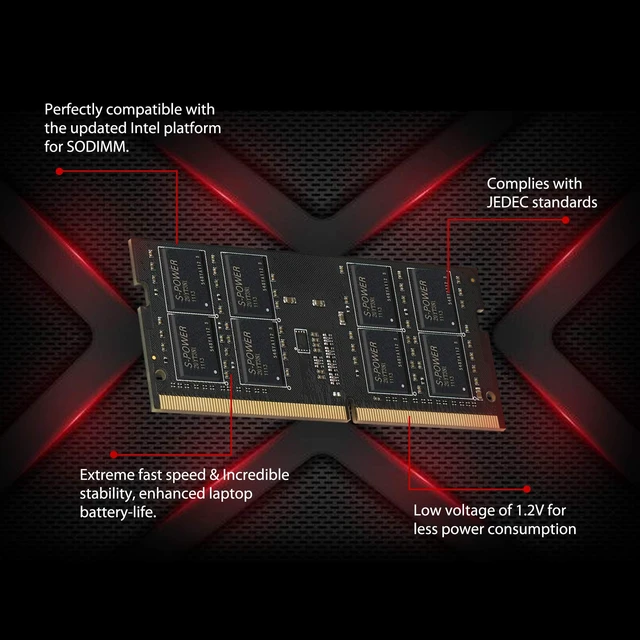 Alt view image 3 of 4 - Silicon Power DDR4 32GB 3200MHz (PC4-25600) CL22 SODIMM 260-Pin 1.2V Laptop Non-ECC RAM Notebook Computer Memory