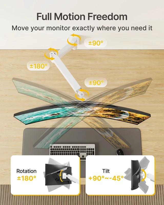 Alt view image 4 of 5 - monTEK Heavy Duty Monitor Wall Mount for 17-45" Screens, Holds 35 Lbs