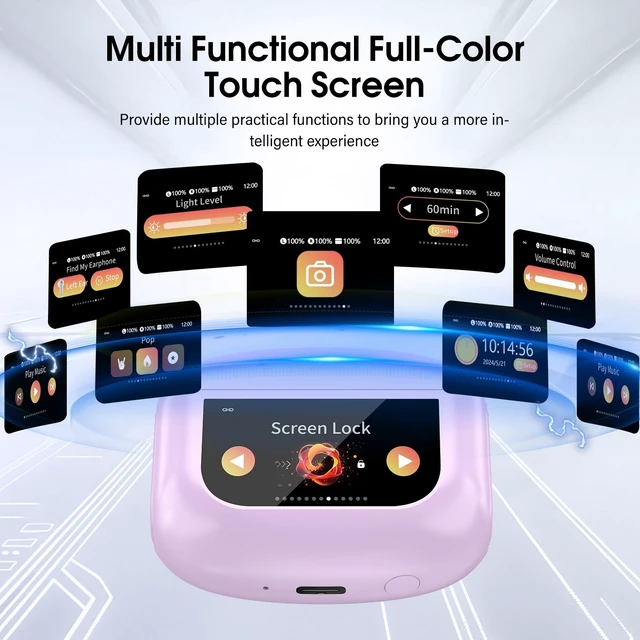 Alt view image 3 of 5 - Active Noise Cancelling Ear Buds 48H Wireless Earbuds with Touch Screen