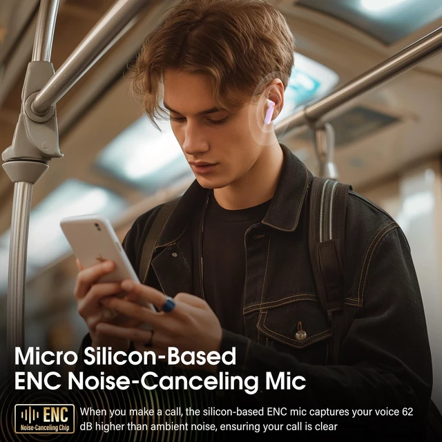 Alt view image 5 of 5 - Active Noise Cancelling Ear Buds 48H Wireless Earbuds with Touch Screen