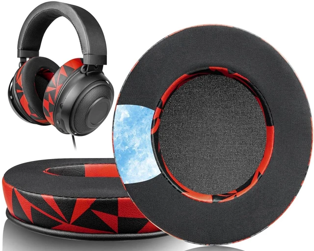 Main image of SOULWIT Cooling-Gel Ear Pads Cushions Replacement, for Razer Kraken 2019/Tournament Edition/Ultimate/Kitty, Earpads for Nari/Essential/Ultimate, Kraken X/V3 X Headset - Red Storm