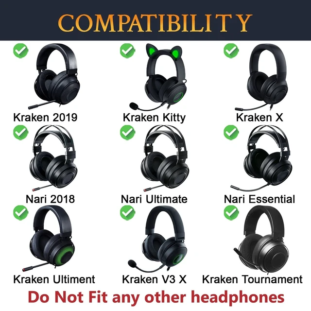 Alt view image 3 of 5 - SOULWIT Cooling-Gel Ear Pads Cushions Replacement, for Razer Kraken 2019/Tournament Edition/Ultimate/Kitty, Earpads for Nari/Essential/Ultimate, Kraken X/V3 X Headset - Red Storm