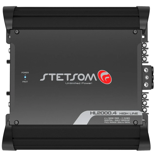 Alt view image 2 of 5 - Stetsom HL 2000.4 2 Ohms Multichannel Car Audio Amplifier HL2000.4 2K Watts RMS 4 Channel 2 Stable Full Range HD Sound Quality Car Stereo MD Crossover HPF LPF Bass Boost Front Rear Bridge Speakers